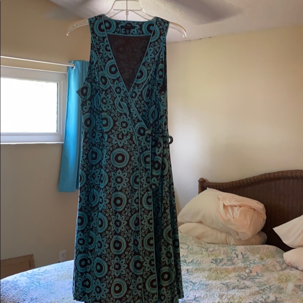 Brown/ Agua wrap around dress